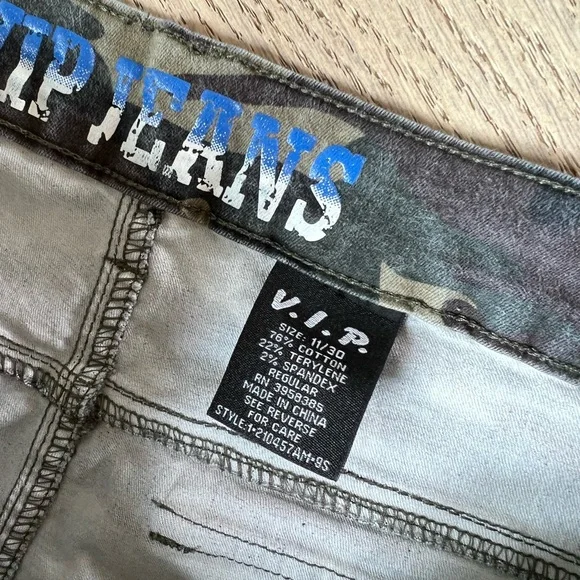 VINTAGE Juniors Camo Cargo Loose Pants Size 11 - Picture 3 of 5